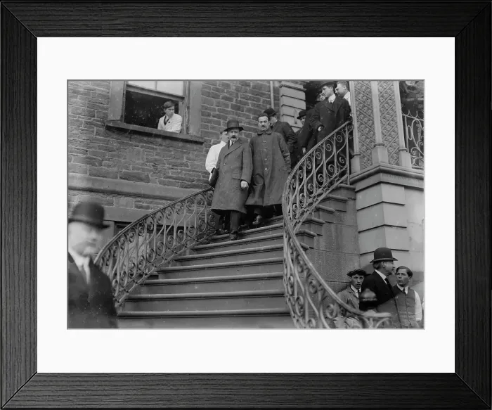 Framed Print : Dr. F.F. Friedmann leaving hospital, 1913. Creator: Bain News Service Framed Print : Dr. F.F. Friedmann leaving hospital, 1913. Creator: Bain News Service