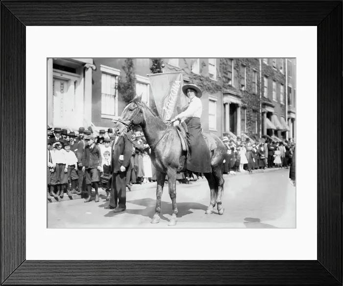 Framed Print : Madge Udall, Suffrage parade, 1913. Creator: Bain News Service Framed Print : Madge Udall, Suffrage parade, 1913. Creator: Bain News Service
