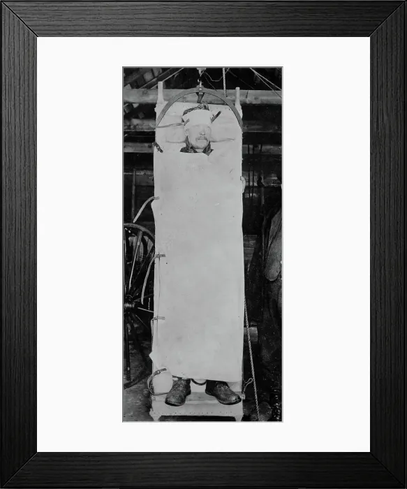 Framed Print : Chisholm mine rescue device, between c1910 and c1915. Creator: Bain News Service Framed Print : Chisholm mine rescue device, between c1910 and c1915. Creator: Bain News Service