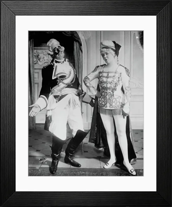 Framed Print : De Wolfe Hopper & Viola Gillette in Beggar Student, between c1910 and c1915. Creator: Bain News Service Framed Print : De Wolfe Hopper & Viola Gillette in Beggar Student, between c1910 and c1915. Creator: Bain News Service