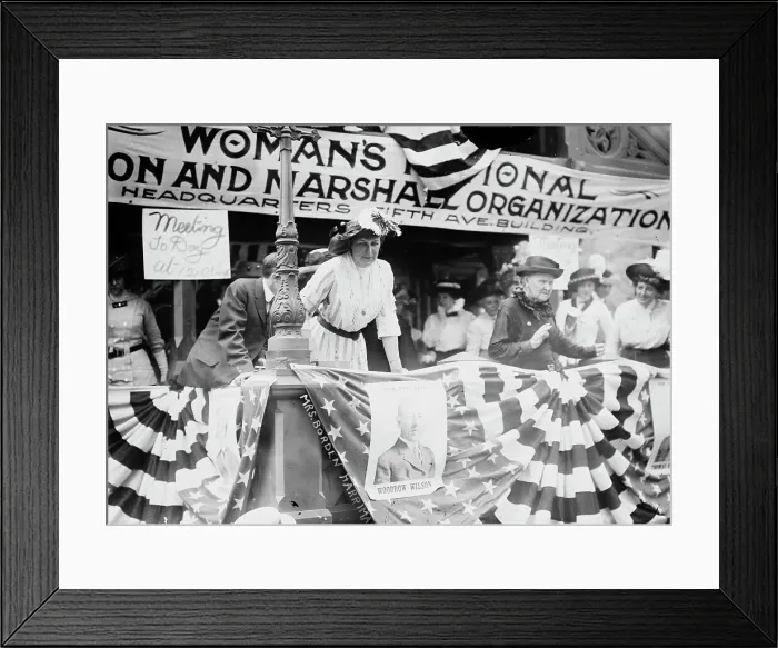Framed Print : Daisy Harriman addresses a Democratic rally in Union Square, New York City, 1912. Creator: Bain News Service Framed Print : Daisy Harriman addresses a Democratic rally in Union Square, New York City, 1912. Creator: Bain News Service
