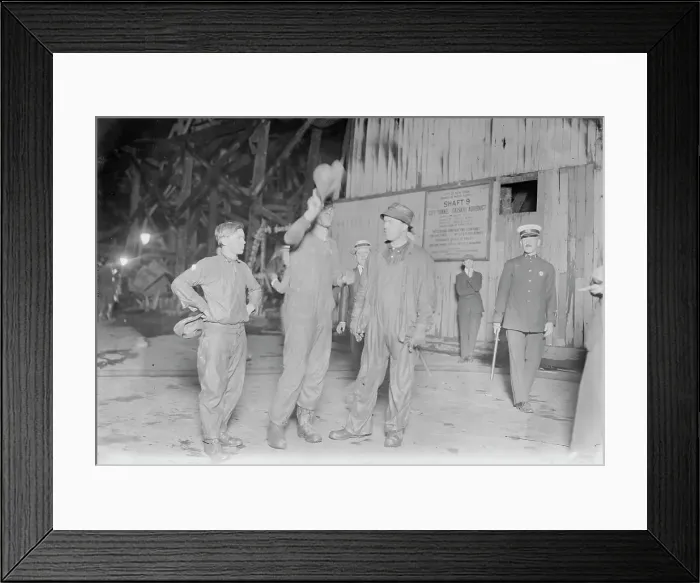 Framed Print : Aqueduct fire rescued, 1913. Creator: Bain News Service Framed Print : Aqueduct fire rescued, 1913. Creator: Bain News Service
