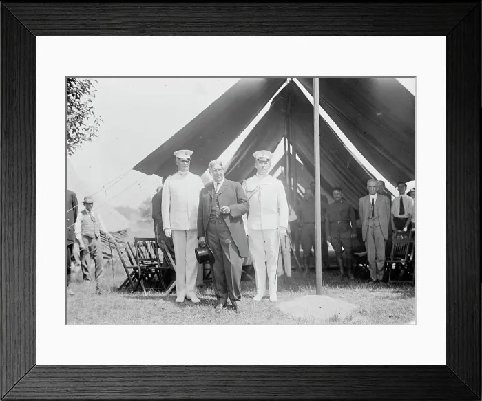 Framed Print : Brigadier General Hunter Liggett, Sec. of War - Garrison, Gen Wood, 1913. Creator: Bain News Service Framed Print : Brigadier General Hunter Liggett, Sec. of War - Garrison, Gen Wood, 1913. Creator: Bain News Service
