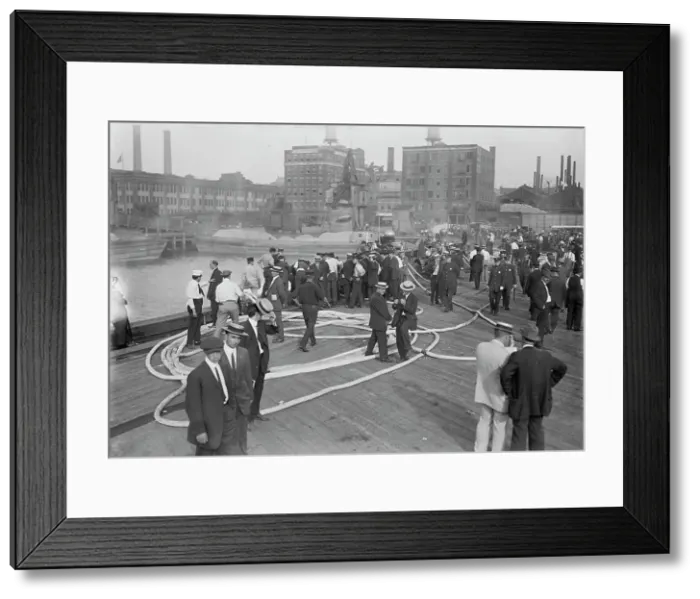 Framed Print : Testing fire engines, 1913. Creator: Bain News Service Framed Print : Testing fire engines, 1913. Creator: Bain News Service