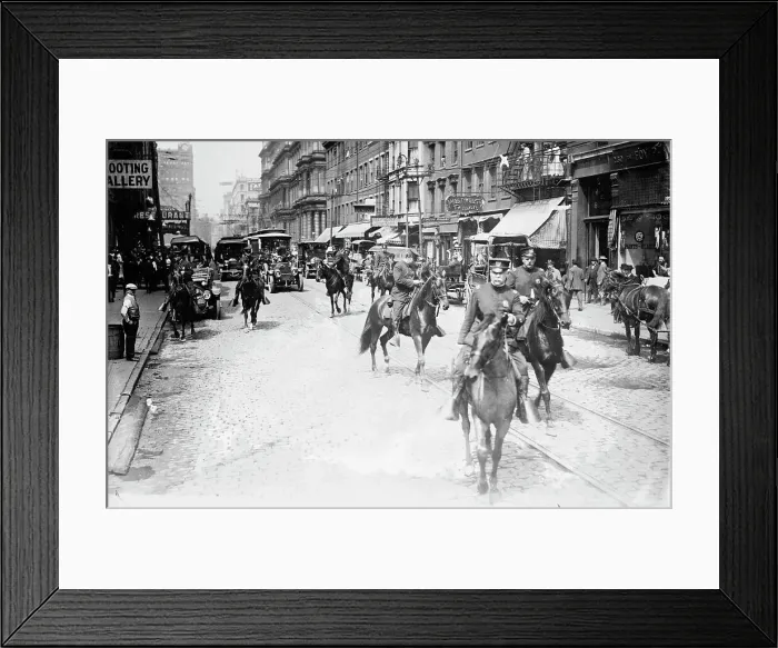 Framed Print : Chief Copelan protecting car in strike, between c1910 and c1915. Creator: Bain News Service Framed Print : Chief Copelan protecting car in strike, between c1910 and c1915. Creator: Bain News Service