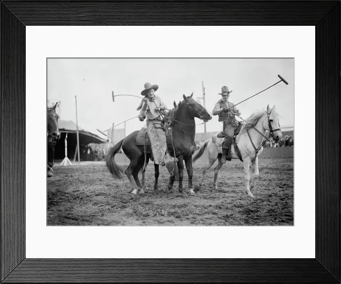 Framed Print : Wild West Polo, Coney Isl. between c1910 and c1915. Creator: Bain News Service Framed Print : Wild West Polo, Coney Isl. between c1910 and c1915. Creator: Bain News Service
