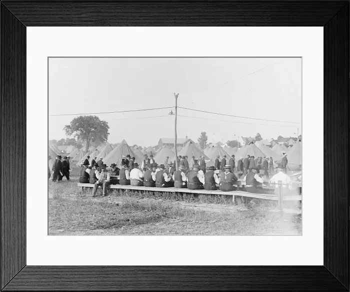 Framed Print : Gettysburg - Vets. at mess, 1913. Creator: Bain News Service Framed Print : Gettysburg - Vets. at mess, 1913. Creator: Bain News Service