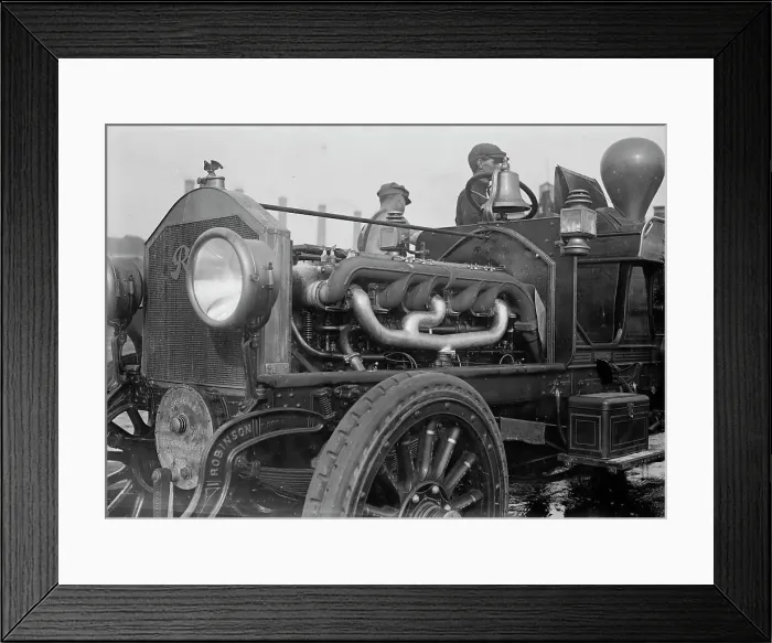 Framed Print : Under the hood of the motor fire engine, 1913. Creator: Bain News Service Framed Print : Under the hood of the motor fire engine, 1913. Creator: Bain News Service