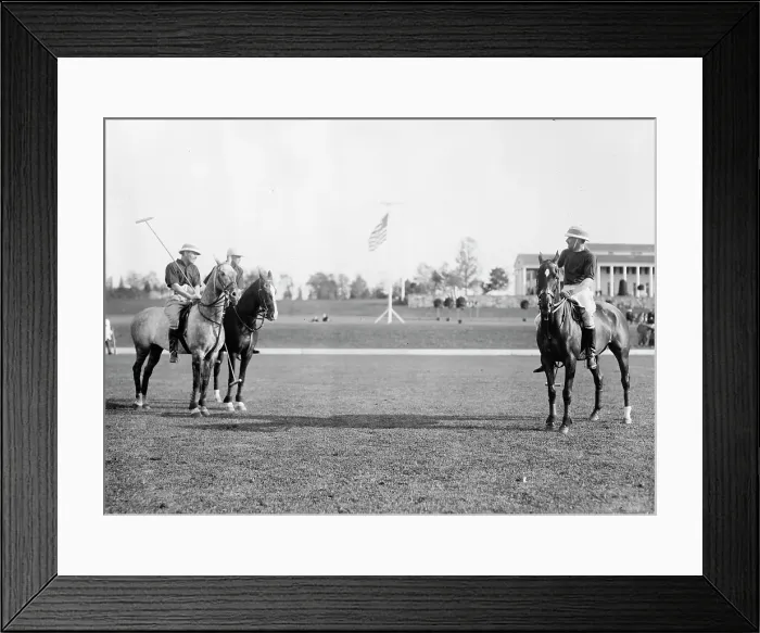 Framed Print : Polo match between American and English teams, 1913. Creator: Bain News Service Framed Print : Polo match between American and English teams, 1913. Creator: Bain News Service