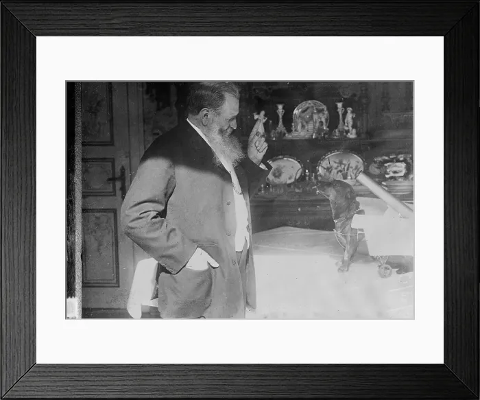 Framed Print : Erhardt and his War Dog, 1917. Creator: Bain News Service Framed Print : Erhardt and his War Dog, 1917. Creator: Bain News Service
