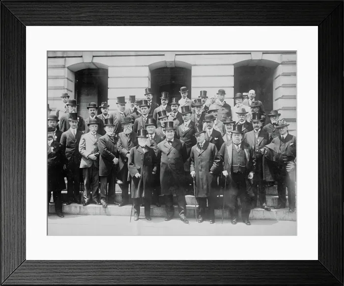 Framed Print : Andrew Carnegie, William Jennings Bryan and others, 1913. Creator: Bain News Service Framed Print : Andrew Carnegie, William Jennings Bryan and others, 1913. Creator: Bain News Service