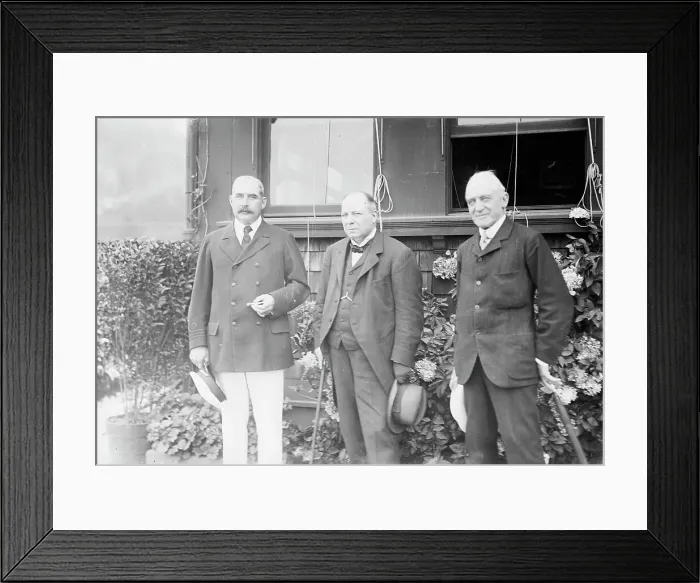 Framed Print : J.P. Morgan, Viscount Haldane, and Sir K.M. McKenzie, 1913. Creator: Bain News Service Framed Print : J.P. Morgan, Viscount Haldane, and Sir K.M. McKenzie, 1913. Creator: Bain News Service