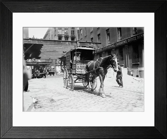 Framed Print : Suffragettes on way to Boston, 1913. Creator: Bain News Service Framed Print : Suffragettes on way to Boston, 1913. Creator: Bain News Service