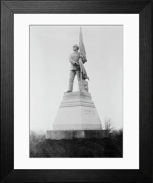 Framed Print : Gettysburg 13th Mass. monument, 1913. Creator: Bain News Service Framed Print : Gettysburg 13th Mass. monument, 1913. Creator: Bain News Service