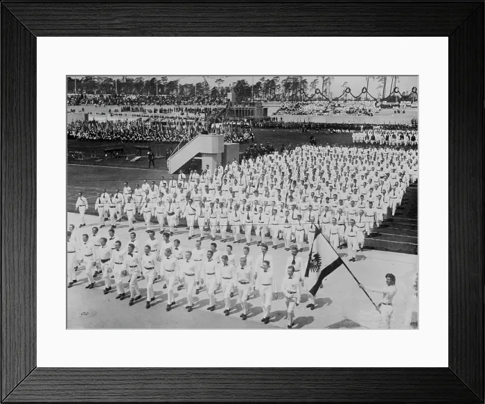 Framed Print : Parade of Turners at opening Berlin stadium, 1913. Creator: Bain News Service Framed Print : Parade of Turners at opening Berlin stadium, 1913. Creator: Bain News Service