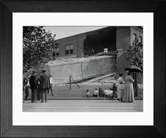 Framed Print : B&O RR wreck - Wash. between c1910 and c1915. Creator: Bain News Service Framed Print : B&O RR wreck - Wash. between c1910 and c1915. Creator: Bain News Service