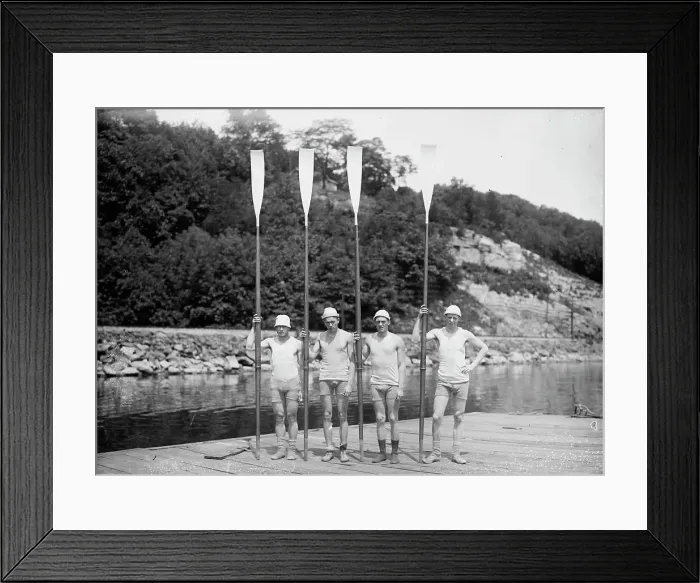 Framed Print : Columbia Varsity four (1913), 1913. Creator: Bain News Service Framed Print : Columbia Varsity four (1913), 1913. Creator: Bain News Service