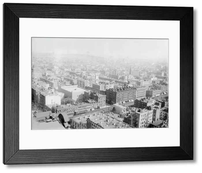 Framed Print : Birds eye view of N.Y.C. from roof of Consolidated Gas Building, 1913. Creator: Bain News Service Framed Print : Birds eye view of N.Y.C. from roof of Consolidated Gas Building, 1913. Creator: Bain News Service