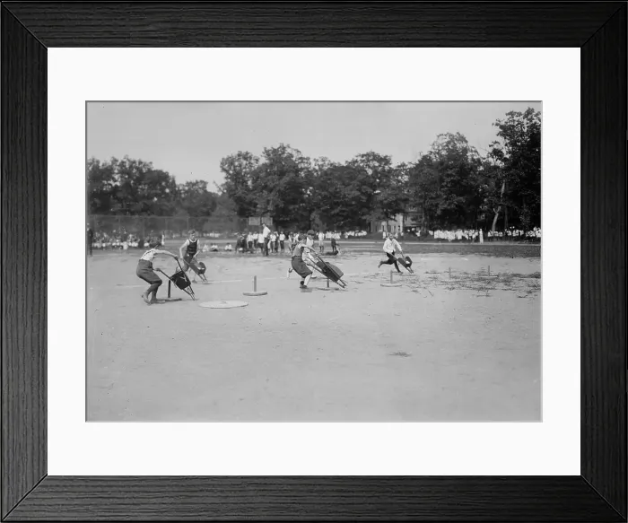 Framed Print : Brooklyn Children's Field Day [wheel-barrow race], between c1910 and c1915. Creator: Bain News Service