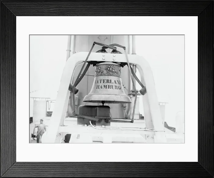 Framed Print : Fire bell on VATERLAND, between c1910 and c1915. Creator: Bain News Service Framed Print : Fire bell on VATERLAND, between c1910 and c1915. Creator: Bain News Service