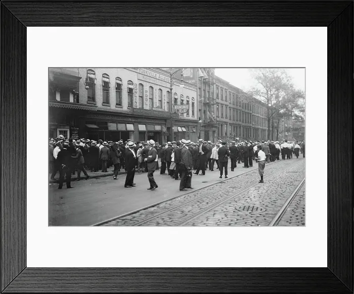 Framed Print : Car strikers, 1916. Creator: Bain News Service Framed Print : Car strikers, 1916. Creator: Bain News Service