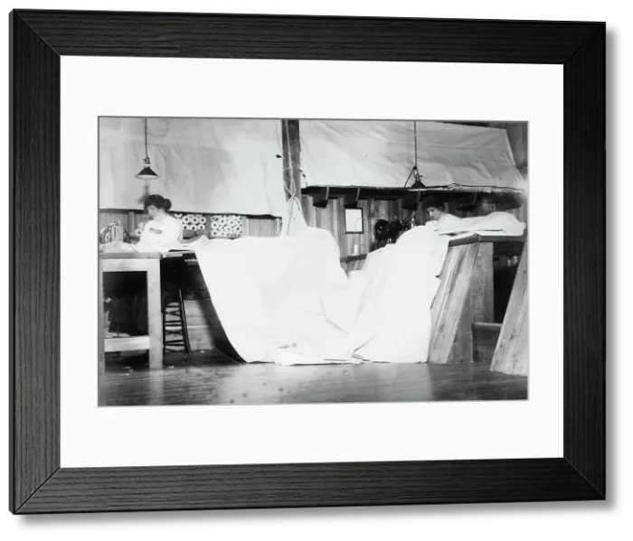 Framed Print : Making sails at Ratsey's, between c1910 and c1915. Creator: Bain News Service Framed Print : Making sails at Ratsey's, between c1910 and c1915. Creator: Bain News Service