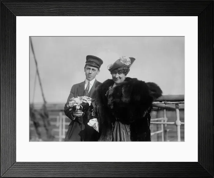 Framed Print : Mary Garden and Flower Boy??, between c1910 and c1915. Creator: Bain News Service Framed Print : Mary Garden and Flower Boy??, between c1910 and c1915. Creator: Bain News Service