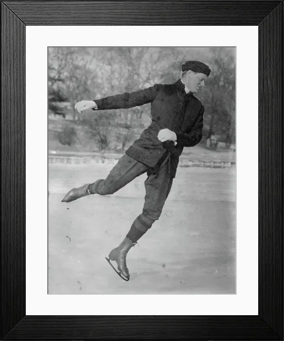 Framed Print : Irving Brokaw -- ice-skating, between c1910 and c1915. Creator: Bain News Service Framed Print : Irving Brokaw -- ice-skating, between c1910 and c1915. Creator: Bain News Service