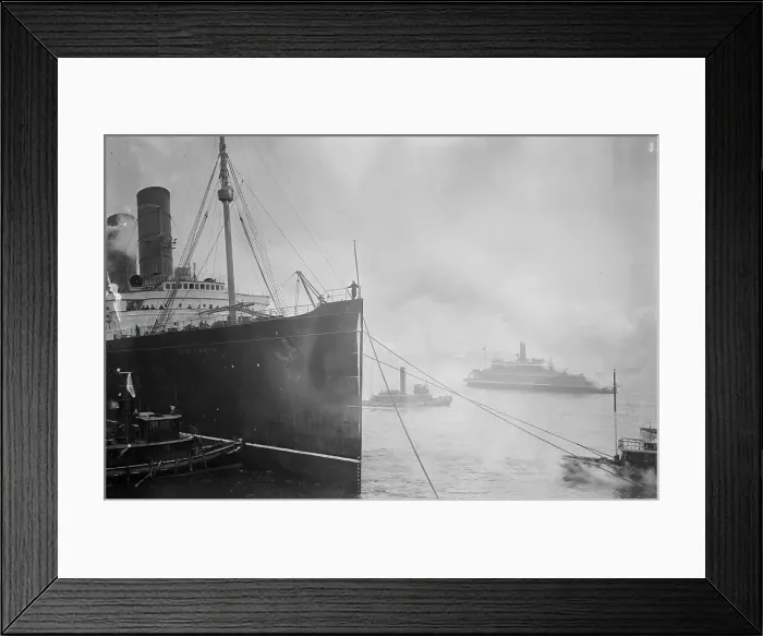 Framed Print : LUSITANIA -- Ship with fans, 1914. Creator: Bain News Service Framed Print : LUSITANIA -- Ship with fans, 1914. Creator: Bain News Service