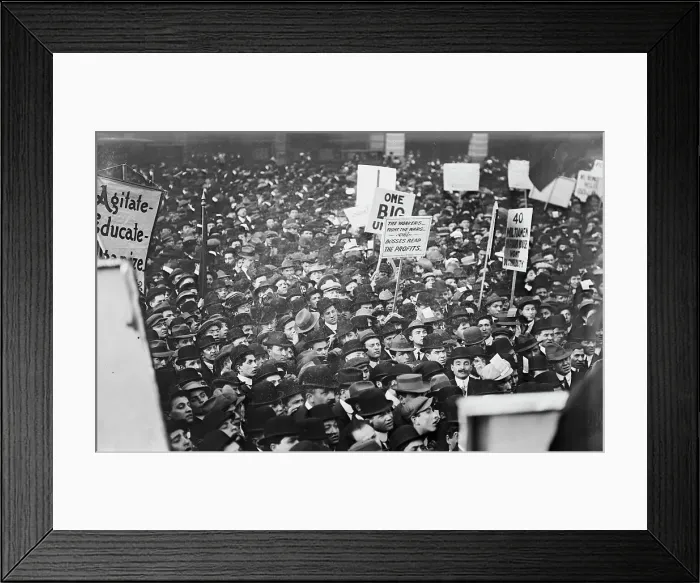 Framed Print : Socialists in Union Square, N.Y.C. [large crowd] Photo, 1 May 1912 - Bain Coll. 1912. Creator: Bain News Service