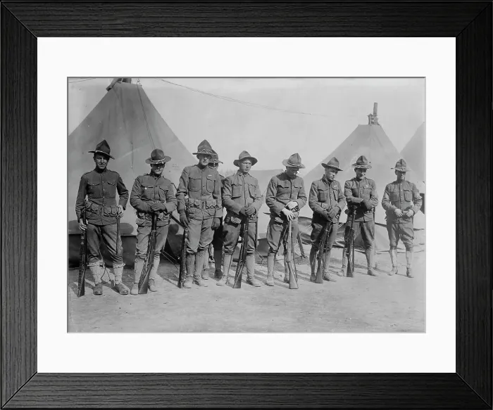 Framed Print : Soldiers at Texas City, between c1910 and c1915. Creator: Bain News Service Framed Print : Soldiers at Texas City, between c1910 and c1915. Creator: Bain News Service