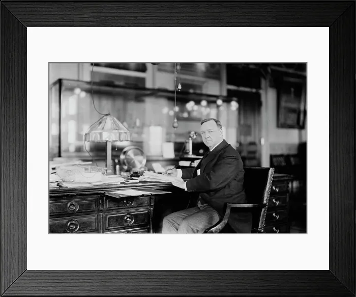 Framed Print : Sec'y Daniels - 5 mins. After sending blockade order to Adm. Fletcher, 1914. Creator: Bain News Service Framed Print : Sec'y Daniels - 5 mins. After sending blockade order to Adm. Fletcher, 1914. Creator: Bain News Service