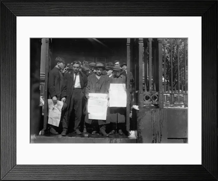 Framed Print : Unemployed in St. Mark's N.Y. between c1910 and c1915. Creator: Bain News Service Framed Print : Unemployed in St. Mark's N.Y. between c1910 and c1915. Creator: Bain News Service