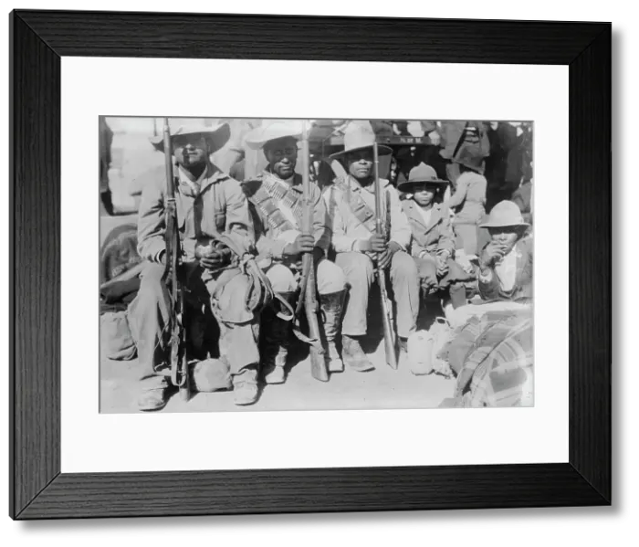 Framed Print : Villa's men entraining, 1914. Creator: Bain News Service Framed Print : Villa's men entraining, 1914. Creator: Bain News Service