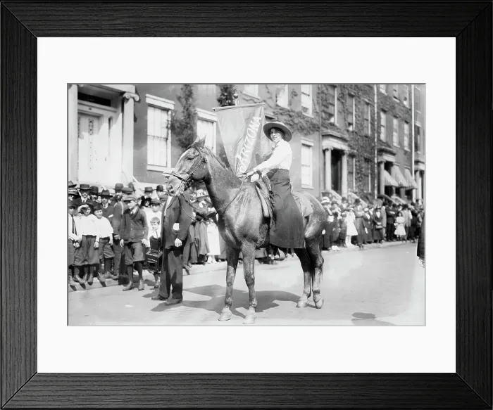 Framed Print : Madge Udall, Suffrage parade, 1913. Creator: Bain News Service Framed Print : Madge Udall, Suffrage parade, 1913. Creator: Bain News Service