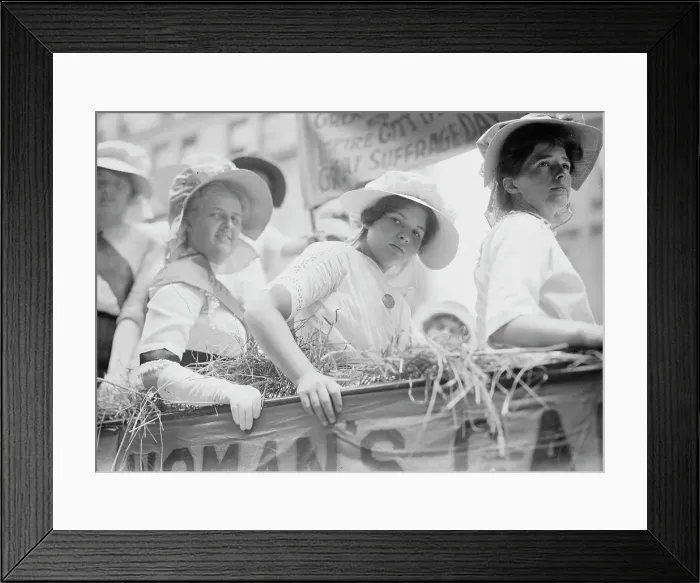 Framed Print : Suffrage Straw Ride, between c1910 and c1915. Creator: Bain News Service