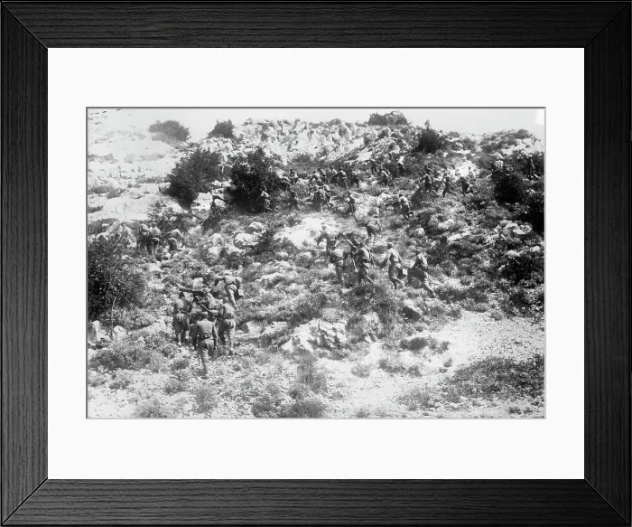 Framed Print : Montenegrins attacking Becic [i.e. Decic] Fort, between c1910 and c1915. Creator: Bain News Service