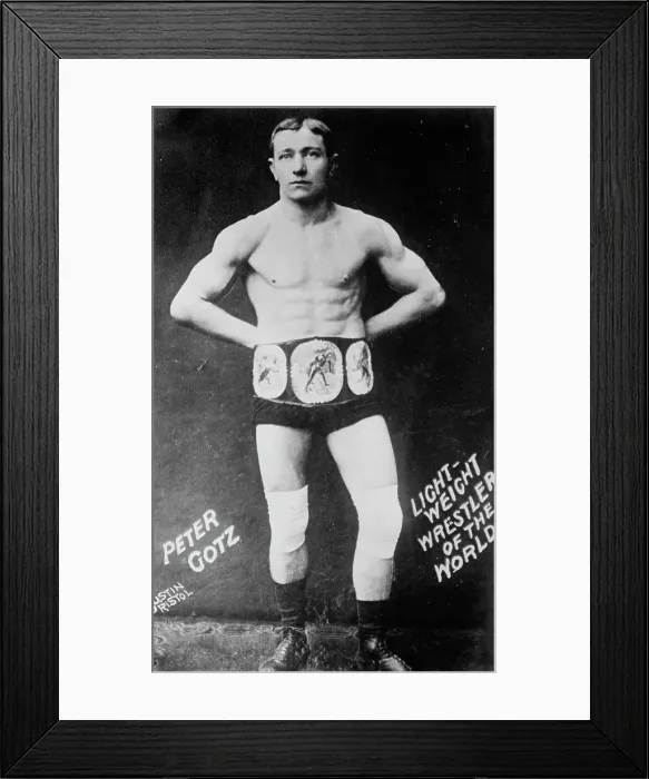 Framed Print : Peter Gotz - lightweight wrestler of the world, between c1910 and c1915. Creator: Bain News Service Framed Print : Peter Gotz - lightweight wrestler of the world, between c1910 and c1915. Creator: Bain News Service