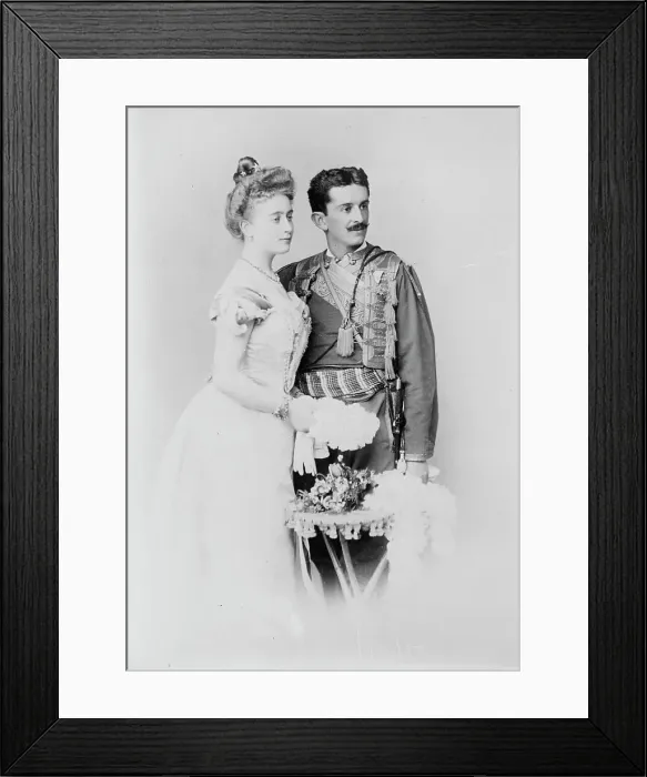 Framed Print : Prince Danilo and wife, 1910. Creator: Bain News Service Framed Print : Prince Danilo and wife, 1910. Creator: Bain News Service
