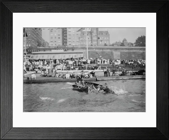 Framed Print : Canoe Tilting, between c1910 and c1915. Creator: Bain News Service Framed Print : Canoe Tilting, between c1910 and c1915. Creator: Bain News Service