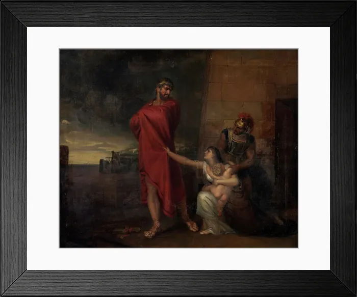 Framed Print : Andromache imploring Ulysses to spare the life of her son, 1810. Creator: George Dawe Framed Print : Andromache imploring Ulysses to spare the life of her son, 1810. Creator: George Dawe