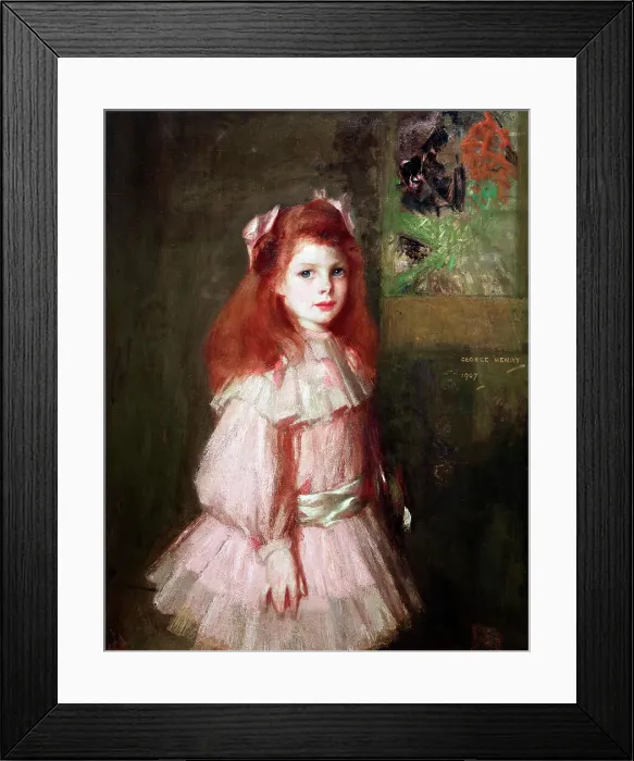 Framed Print : Girl in pink, 1907. Creator: George Henry
