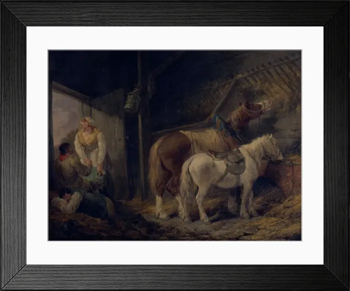 Framed Print : A carrier's stable, 1791. Creator: George Morland Framed Print : A carrier's stable, 1791. Creator: George Morland