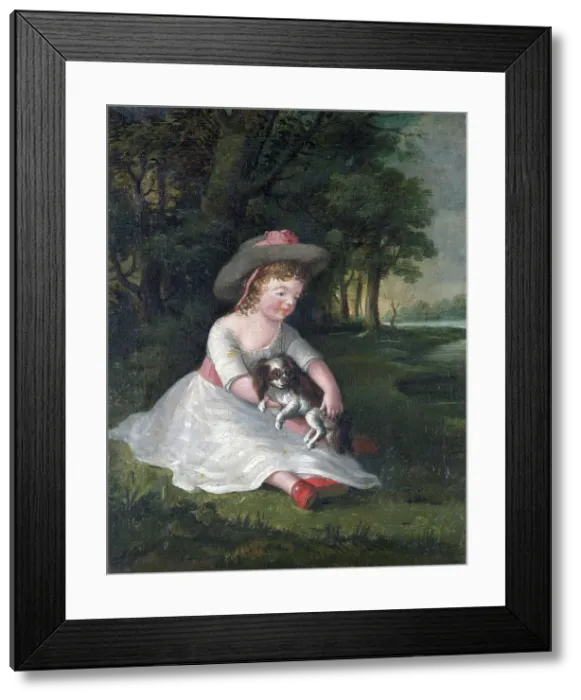 Framed Print : Portrait of George Dawe as a child, c1784. Creator: George Morland Framed Print : Portrait of George Dawe as a child, c1784. Creator: George Morland