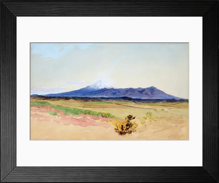 Framed Print : Mount Egmont and Pouakai, from New Plymouth, c1858. Creator: James Crowe Richmond Framed Print : Mount Egmont and Pouakai, from New Plymouth, c1858. Creator: James Crowe Richmond