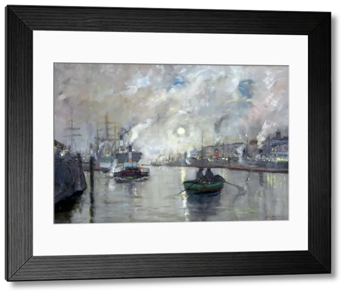 Framed Print : Nocturne, River Clyde, c1887. Creator: James Kay Framed Print : Nocturne, River Clyde, c1887. Creator: James Kay