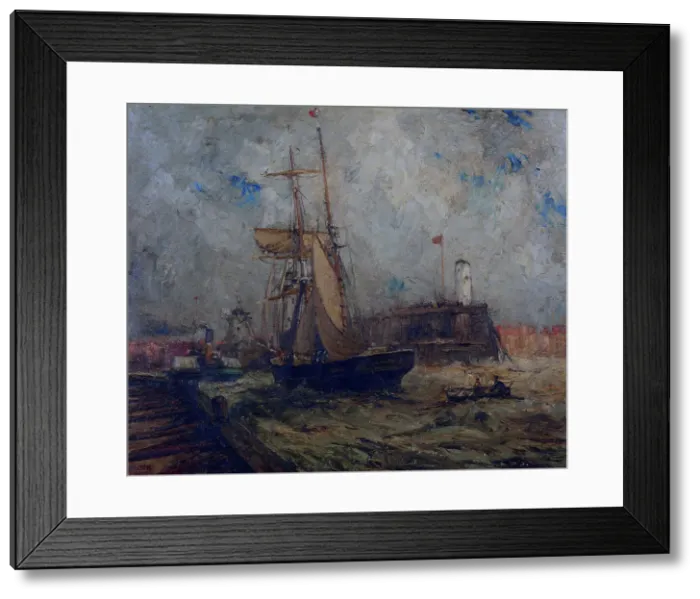 Framed Print : Brigantine going into Littlehampton Harbour, (c1900s) Creator: Nelson Ethelred Dawson Framed Print : Brigantine going into Littlehampton Harbour, (c1900s) Creator: Nelson Ethelred Dawson