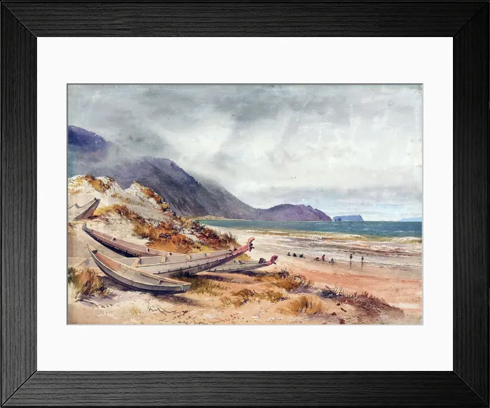 Framed Print : Near Paekakariki, Cook Strait, 1868. Creator: Nicholas Chevalier Framed Print : Near Paekakariki, Cook Strait, 1868. Creator: Nicholas Chevalier