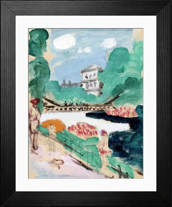 Framed Print : Bridge over river, (c1900s). Creator: Raymond McIntyre Framed Print : Bridge over river, (c1900s). Creator: Raymond McIntyre