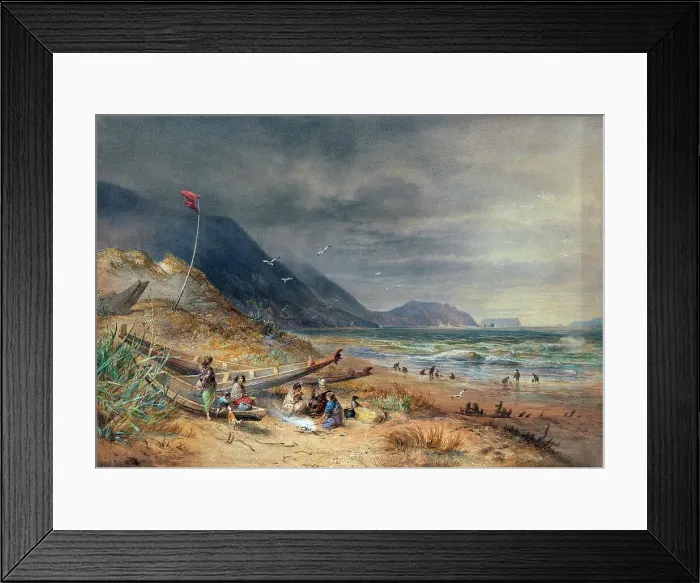 Framed Print : Cook's Strait, New Zealand, 1875. Creator: Nicholas Chevalier Framed Print : Cook's Strait, New Zealand, 1875. Creator: Nicholas Chevalier